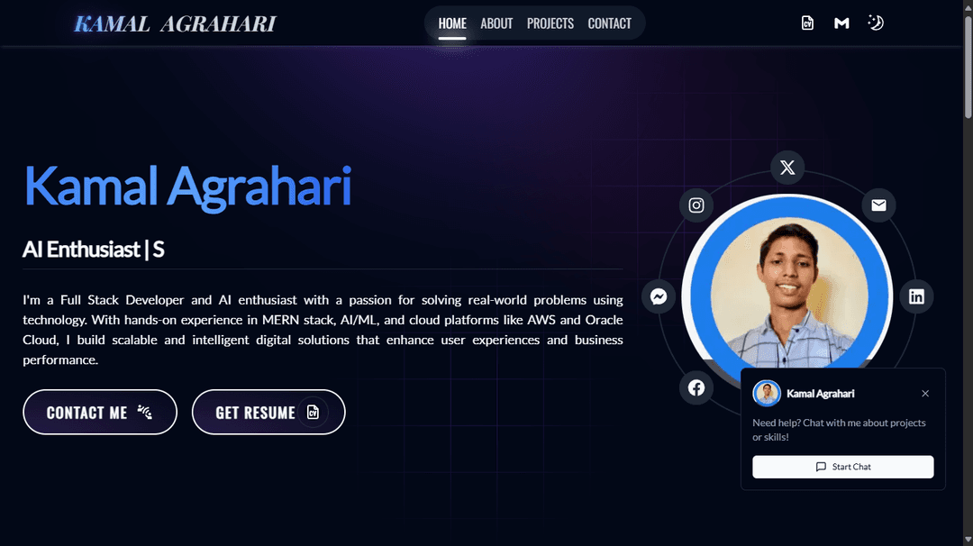 Portfolio V2: AI-powered Personal Portfolio preview