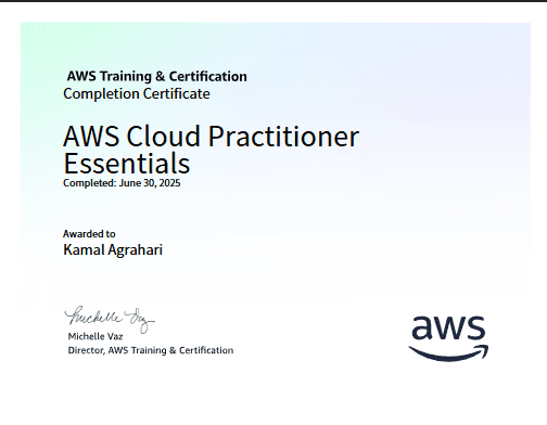 AWS Certified Cloud Practitioner certificate
