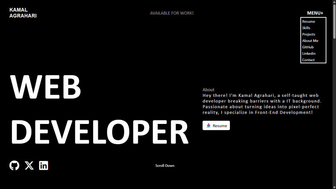 Portfolio V1: Personal Portfolio preview